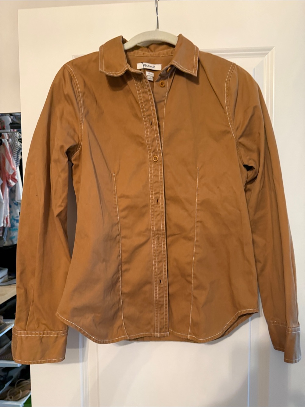 Madewell Caramel Button-Down Shirt Jacket